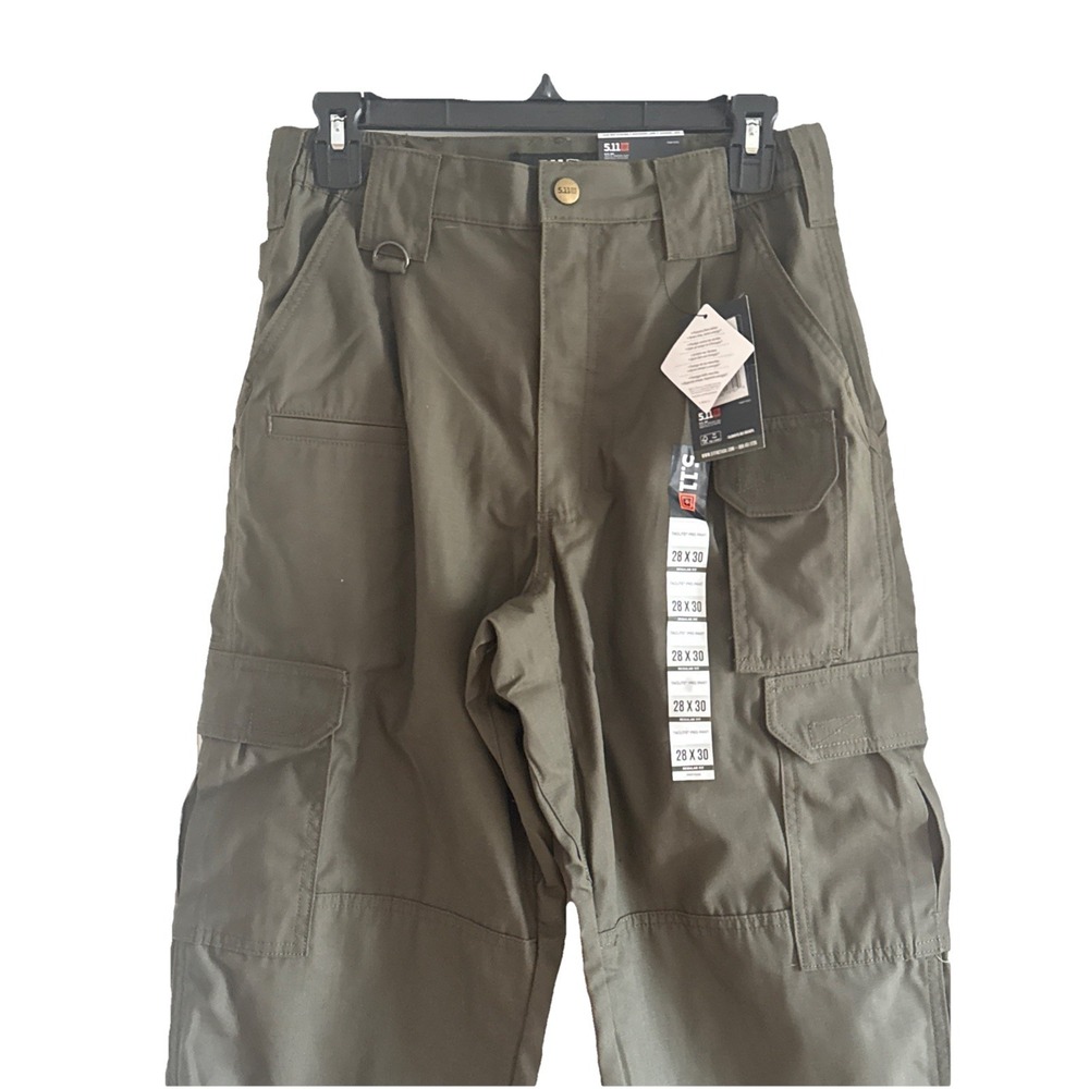 5:11 Tactical Army Green 28X30 Cargo Reg Fit Teflon Pro Pant